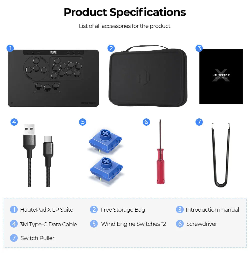 Haute42 HautePad X Leverless Fightstick – RGB Hitbox Controller