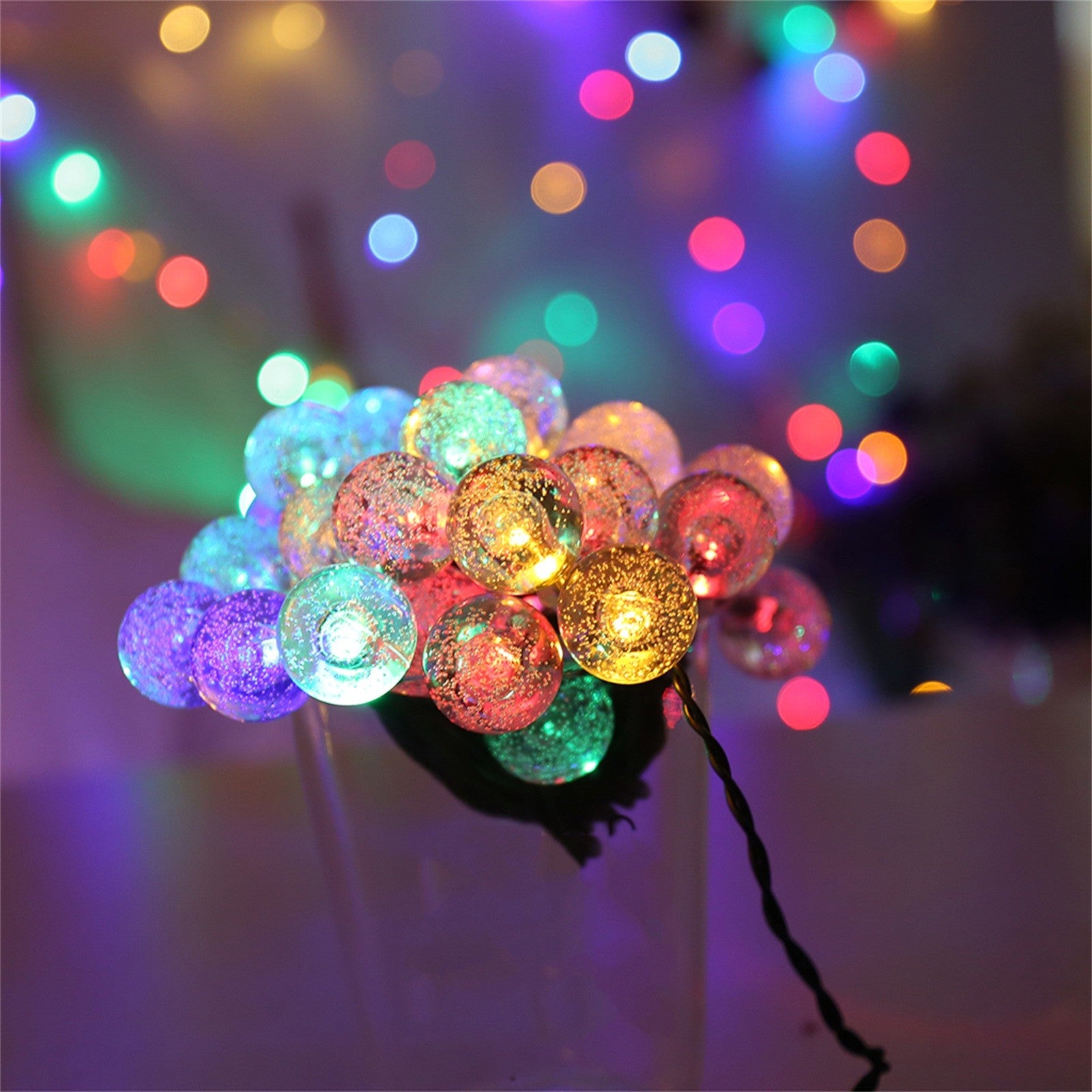 Solar Bubble Ball String Lights – Waterproof Outdoor Christmas Lamp