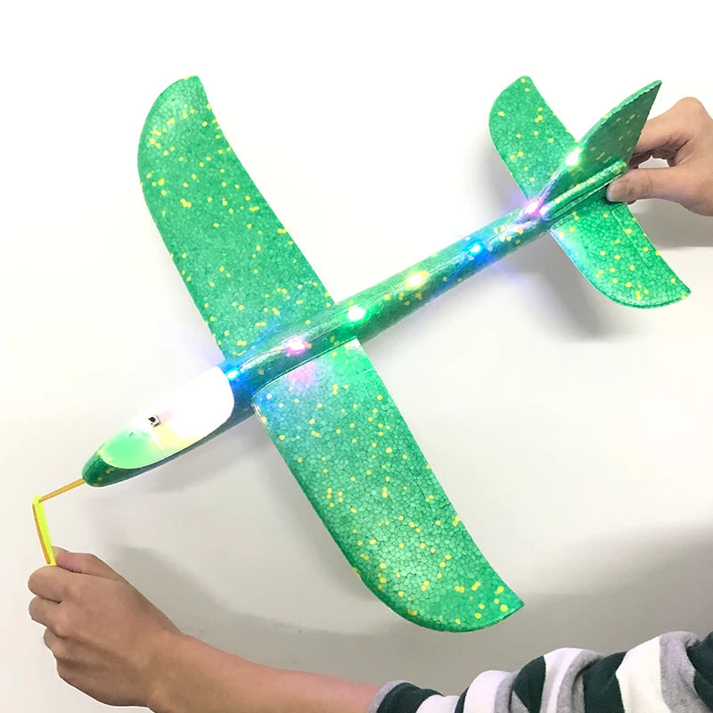 33/50CM Big Flash Glider Foam Plane Hand Throw Light Inertial AirPlane Outdoor Launch Fun of Kids Toys for Children Boys Gift