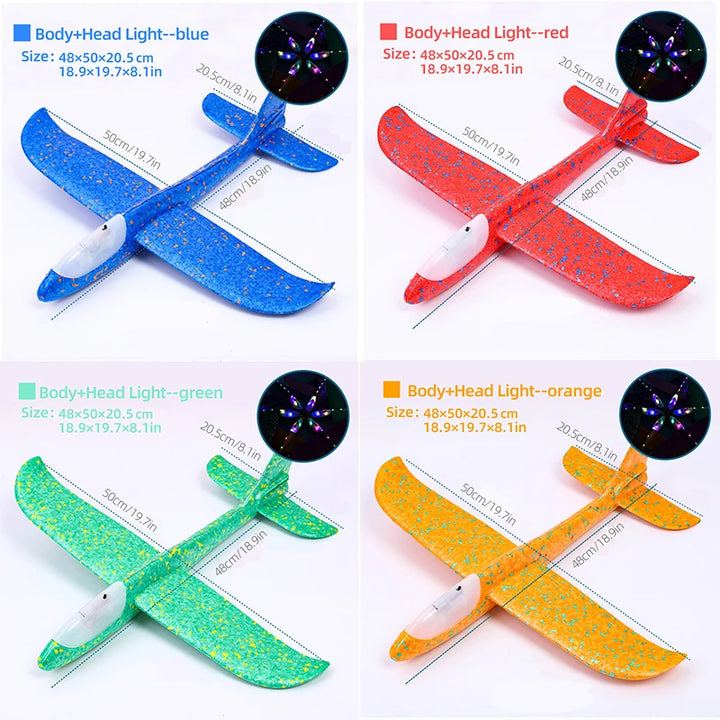 33/50CM Big Flash Glider Foam Plane Hand Throw Light Inertial AirPlane Outdoor Launch Fun of Kids Toys for Children Boys Gift