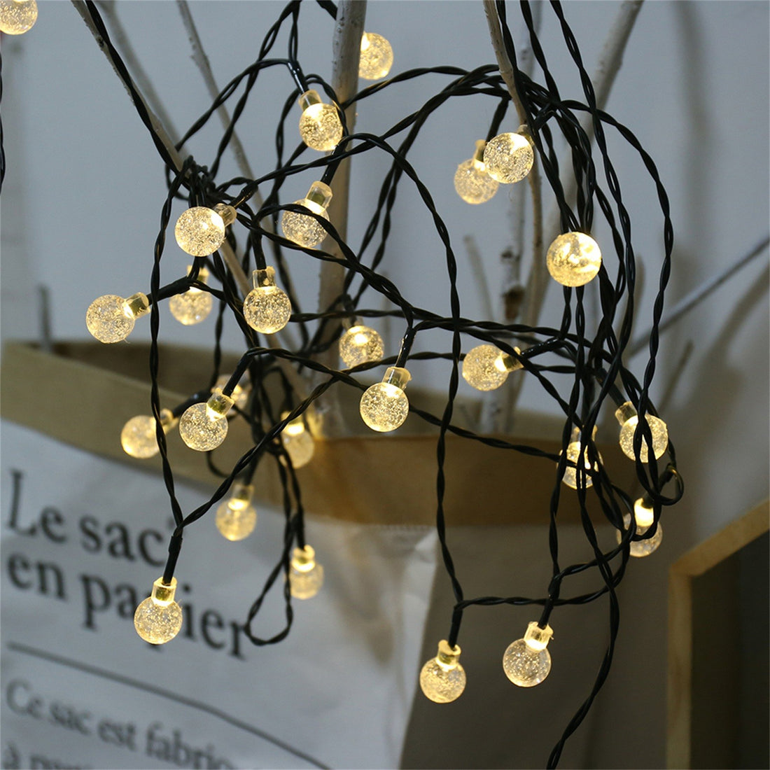 Solar Bubble Ball String Lights – Waterproof Outdoor Christmas Lamp