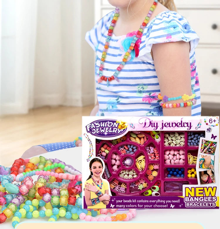 DIY Beaded Jewelry Set – 24 Grid Spacer Beads Kit for Girls