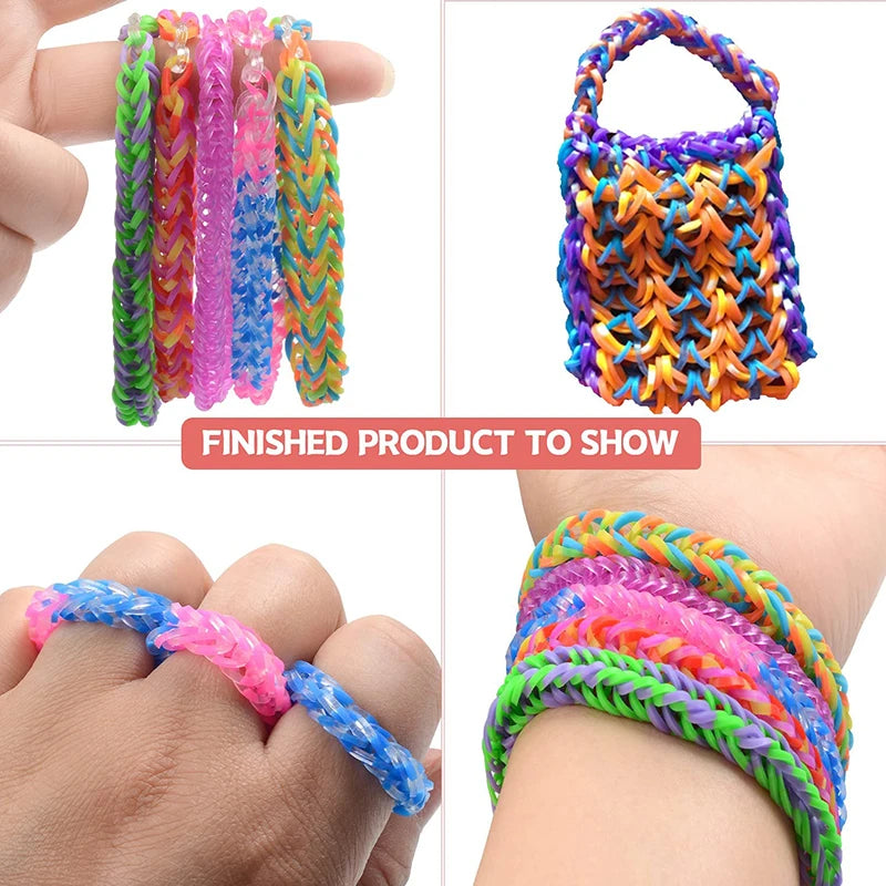 Colorful Loom Bands Bracelet Kit – 600–1500PCS DIY Craft Set