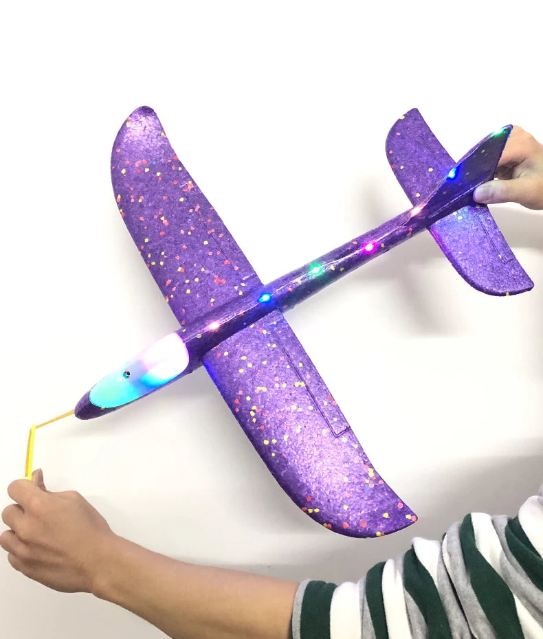 33/50CM Big Flash Glider Foam Plane Hand Throw Light Inertial AirPlane Outdoor Launch Fun of Kids Toys for Children Boys Gift