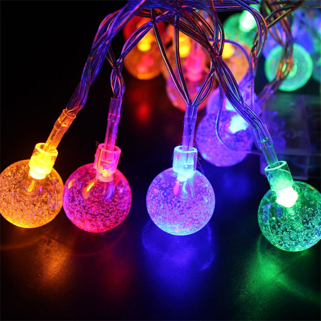 Solar Bubble Ball String Lights – Waterproof Outdoor Christmas Lamp