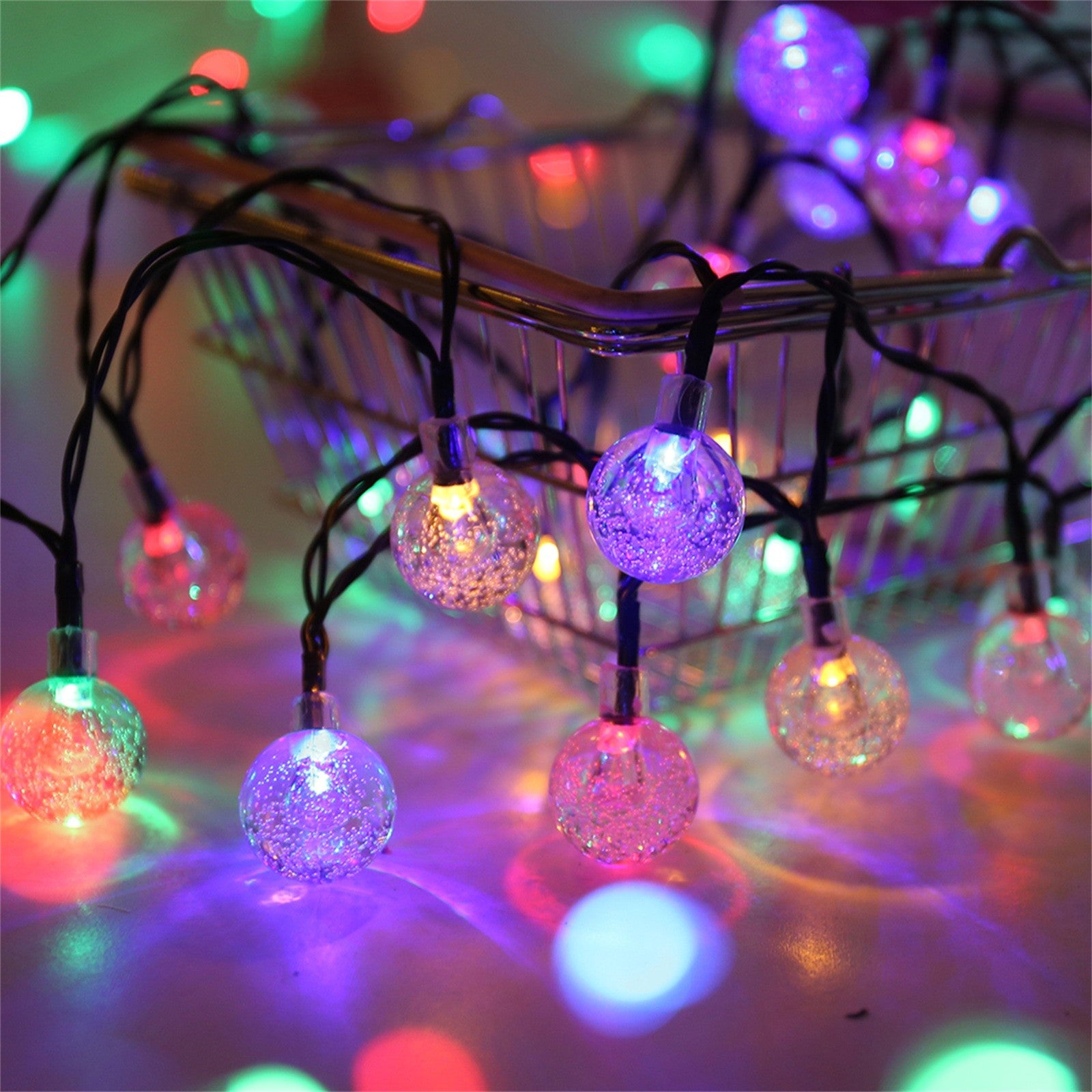 Solar Bubble Ball String Lights – Waterproof Outdoor Christmas Lamp