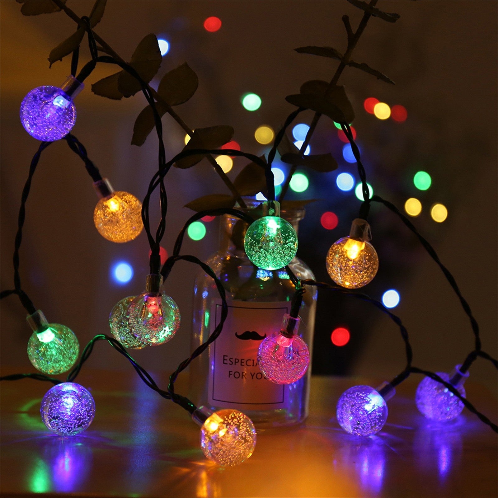 Solar Bubble Ball String Lights – Waterproof Outdoor Christmas Lamp