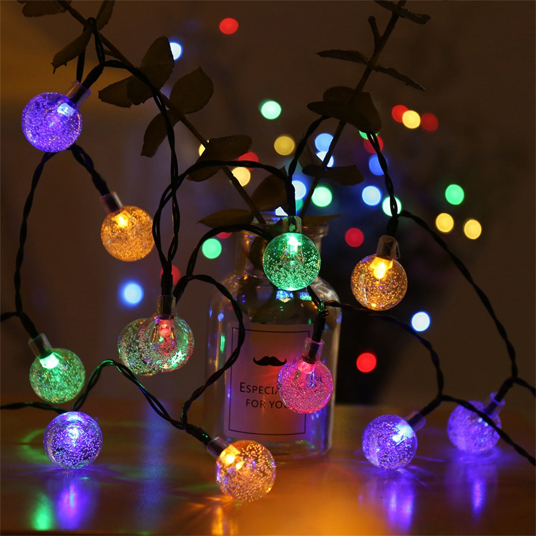 Solar Bubble Ball String Lights – Waterproof Outdoor Christmas Lamp