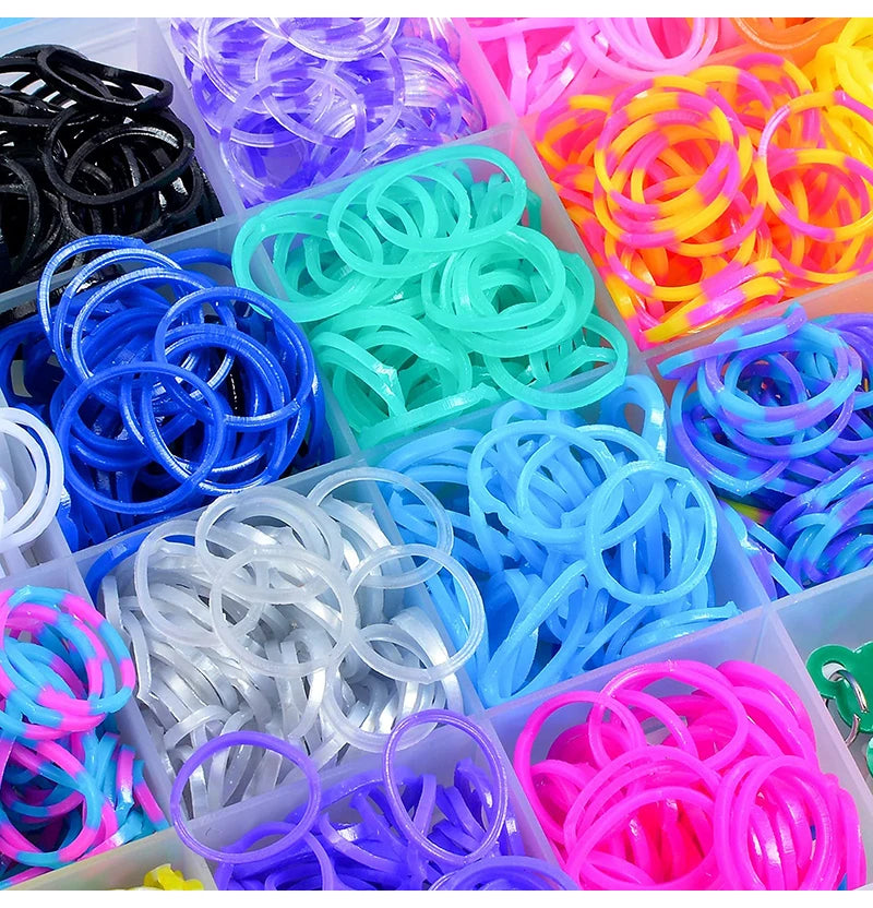 Colorful Loom Bands Bracelet Kit – 600–1500PCS DIY Craft Set