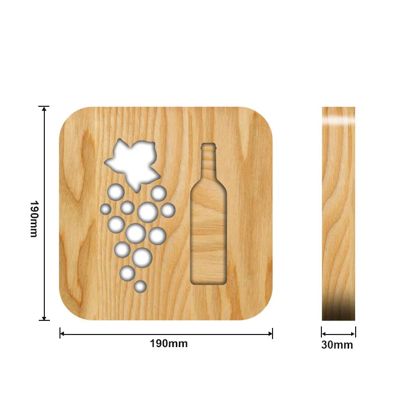 Acecorner LED Wooden Lamp – Lotus, Coconut Tree 3D Night Light