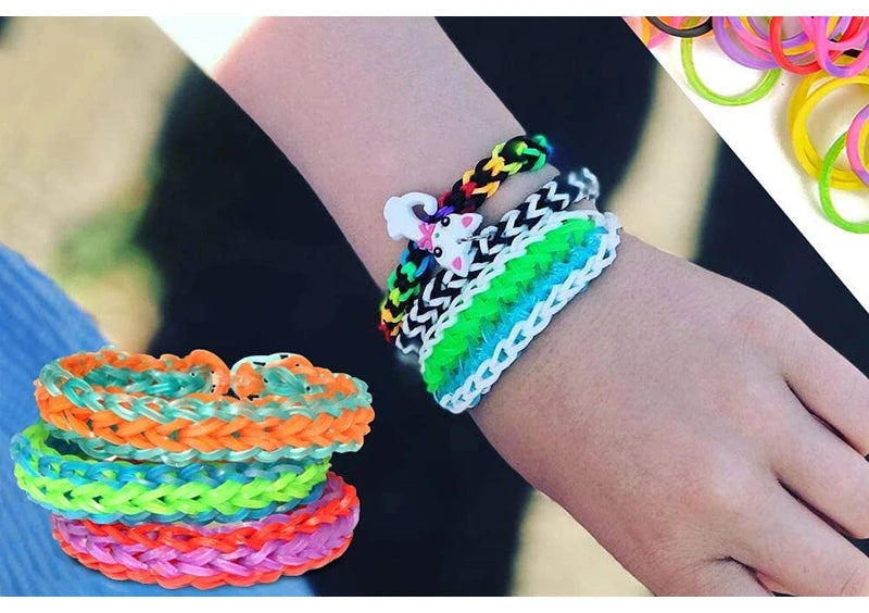 Colorful Loom Bands Bracelet Kit – 600–1500PCS DIY Craft Set