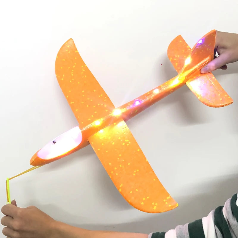 33/50CM Big Flash Glider Foam Plane Hand Throw Light Inertial AirPlane Outdoor Launch Fun of Kids Toys for Children Boys Gift