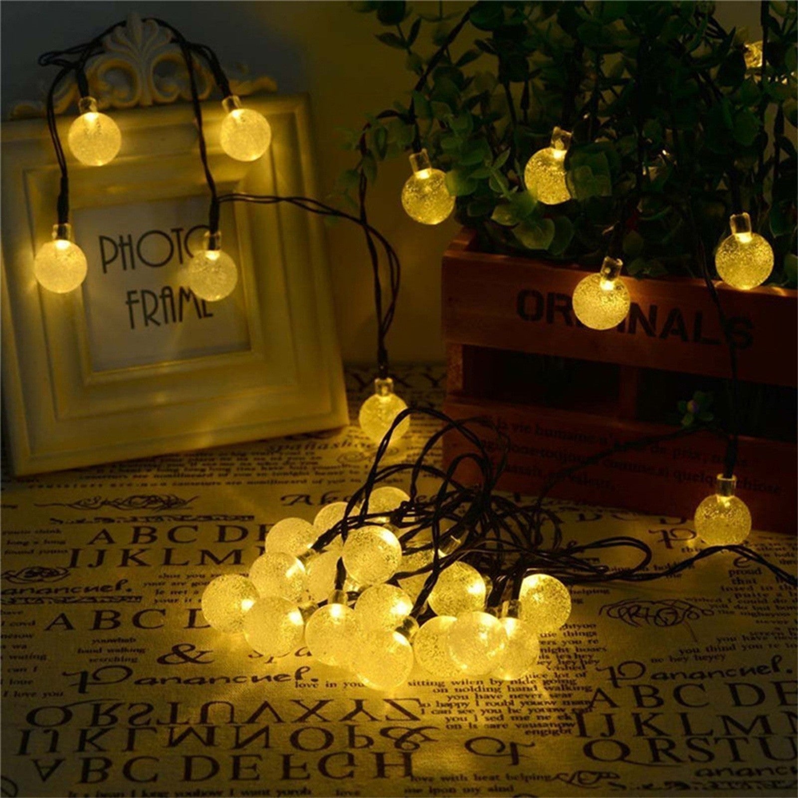 Solar Bubble Ball String Lights – Waterproof Outdoor Christmas Lamp