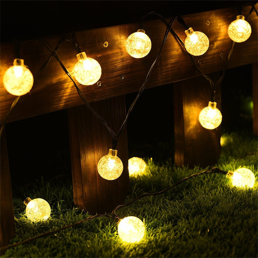 Solar Bubble Ball String Lights – Waterproof Outdoor Christmas Lamp
