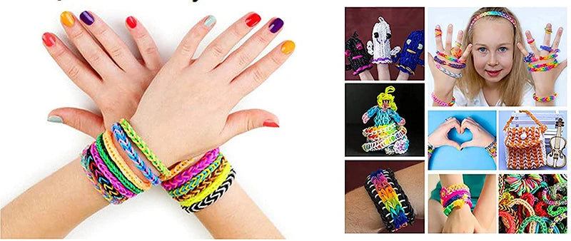 Colorful Loom Bands Bracelet Kit – 600–1500PCS DIY Craft Set