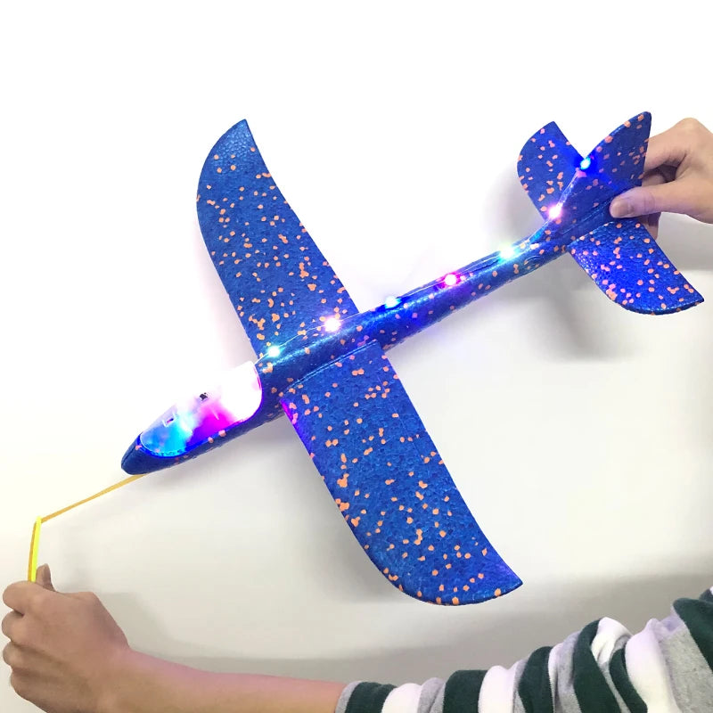 33/50CM Big Flash Glider Foam Plane Hand Throw Light Inertial AirPlane Outdoor Launch Fun of Kids Toys for Children Boys Gift
