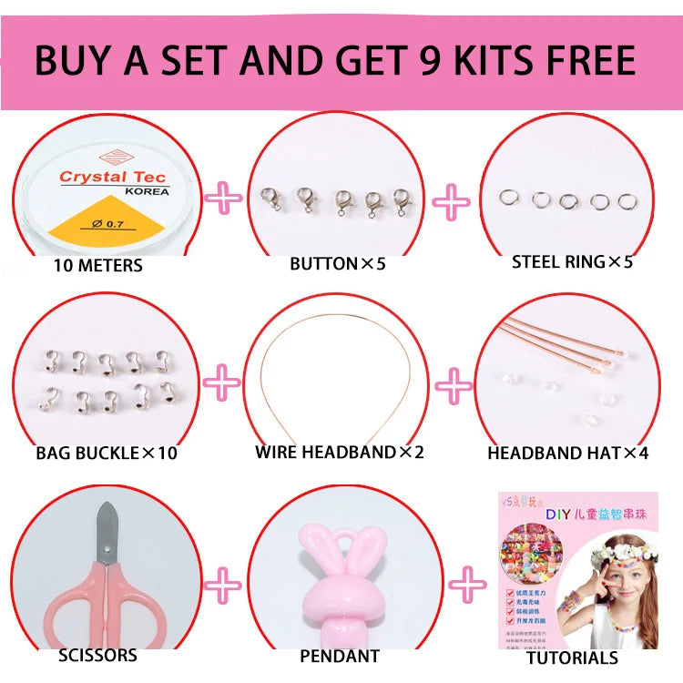 DIY Beaded Jewelry Set – 24 Grid Spacer Beads Kit for Girls