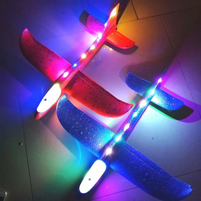 33/50CM Big Flash Glider Foam Plane Hand Throw Light Inertial AirPlane Outdoor Launch Fun of Kids Toys for Children Boys Gift