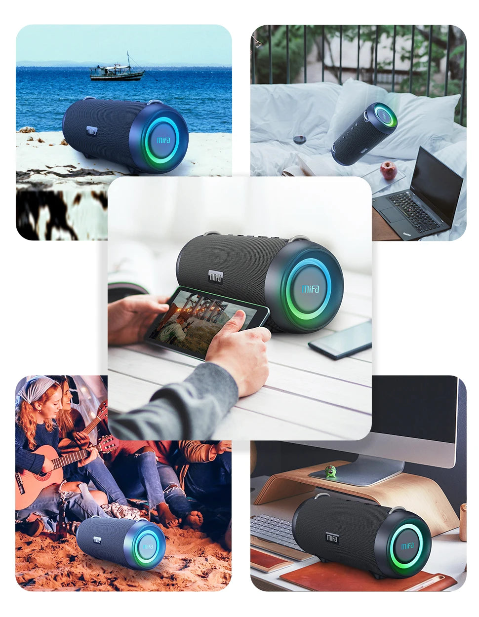 mifa A90 Bluetooth Speaker 60W Output Power Bluetooth Speaker with Class D Amplifier Excellent Bass Performace camping speaker