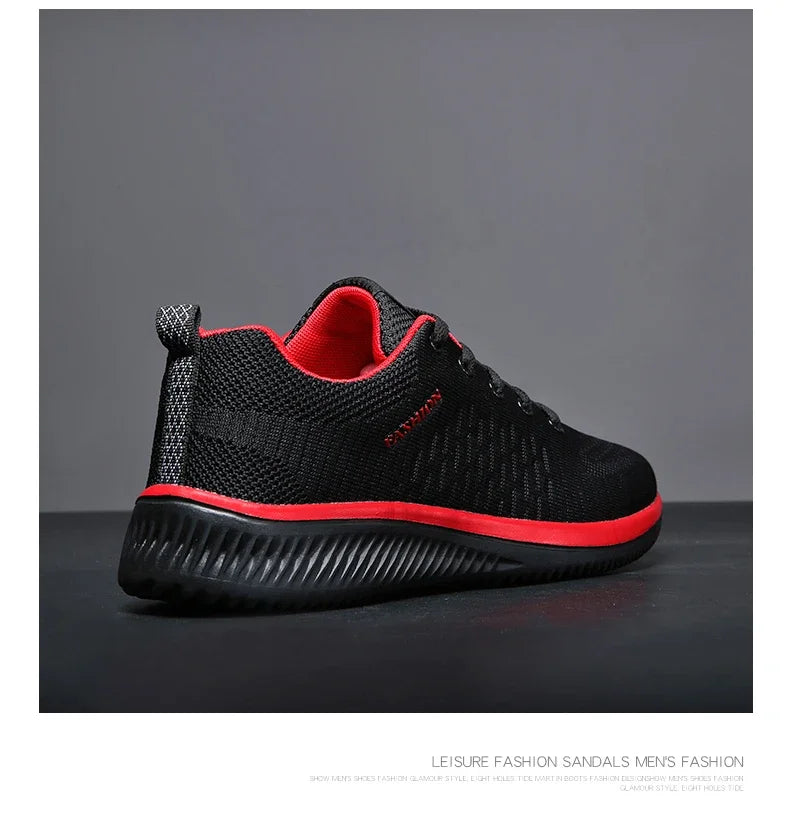 Men Running Walking Knit Shoes Fashion Casual Sneakers Breathable Sport Athletic Men Sneakers Casual Shoes Big Size 36-48