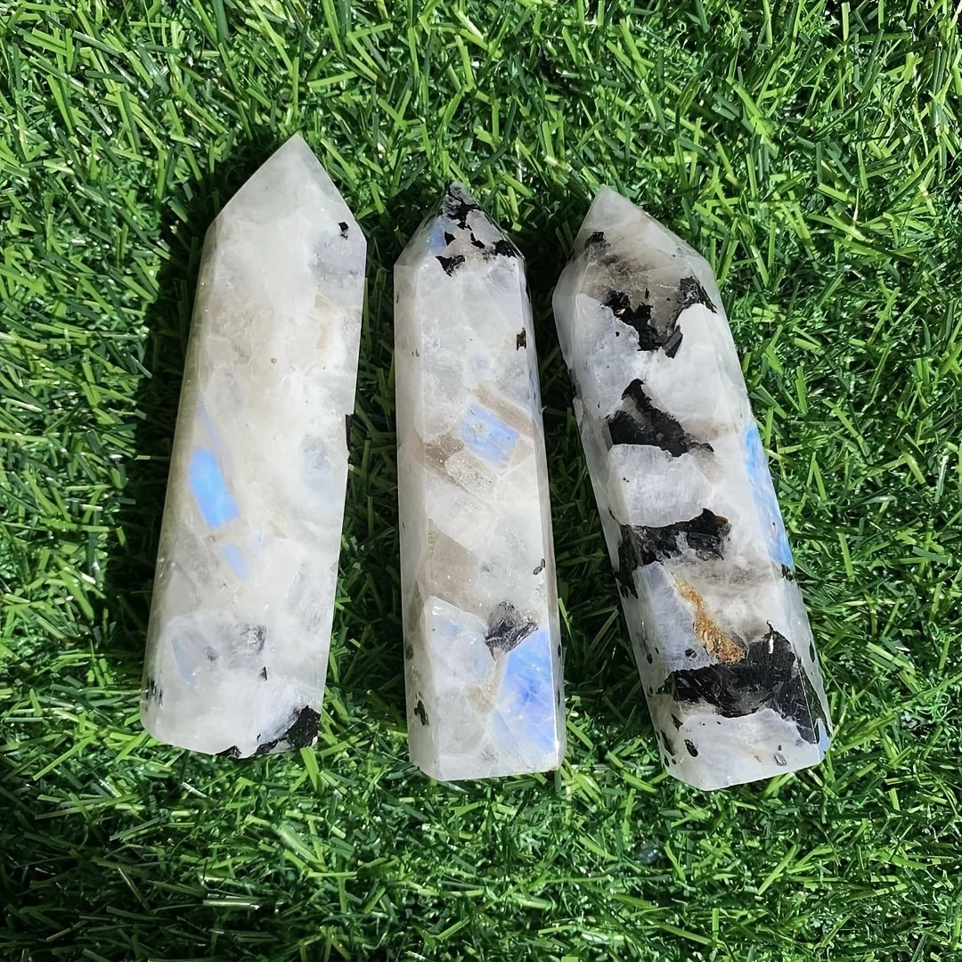 Radiant Rainbow Moonstone Tower - Aesthetic Home Decor for Crystal Lovers - Perfect, Ethereal Gift Idea