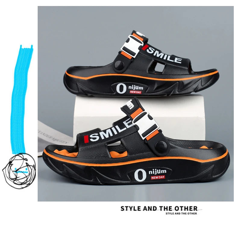 2025 New Men's Massage Slippers Indoor Outdoor Sandals Beach Comfortable Soft Slides Clogs Casual Shoes Men Women Home Slippers