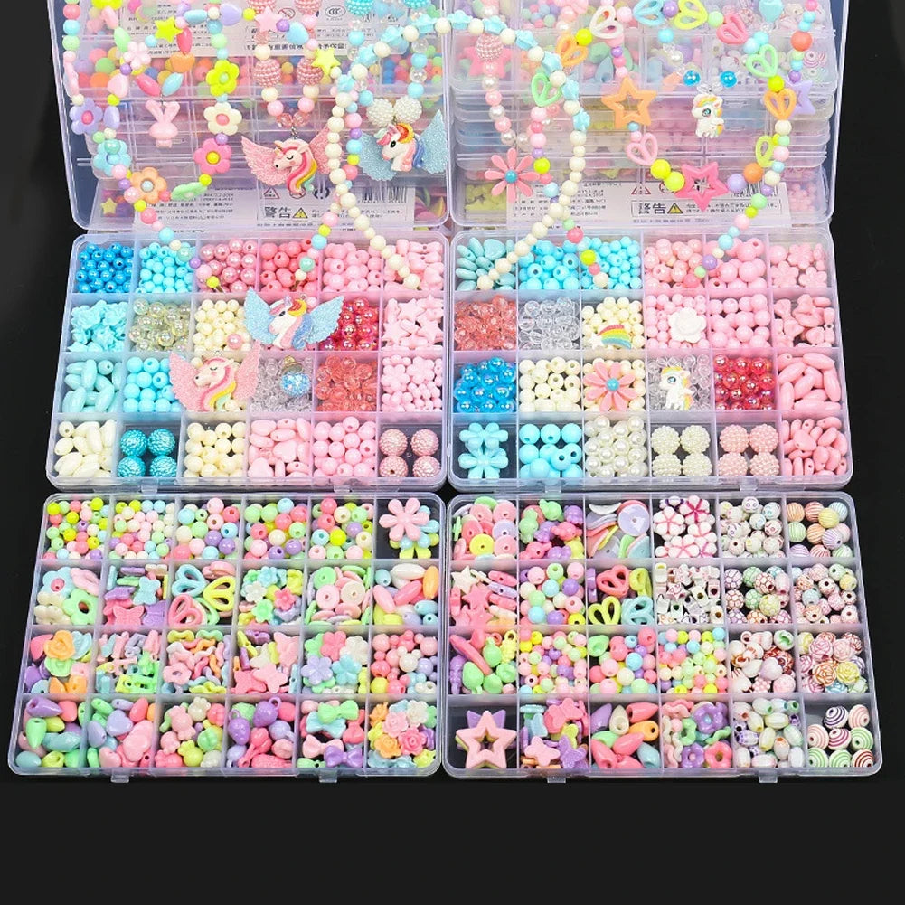 500PCS DIY Beaded Jewelry Kit – Spacer Beads Craft Set for Girls