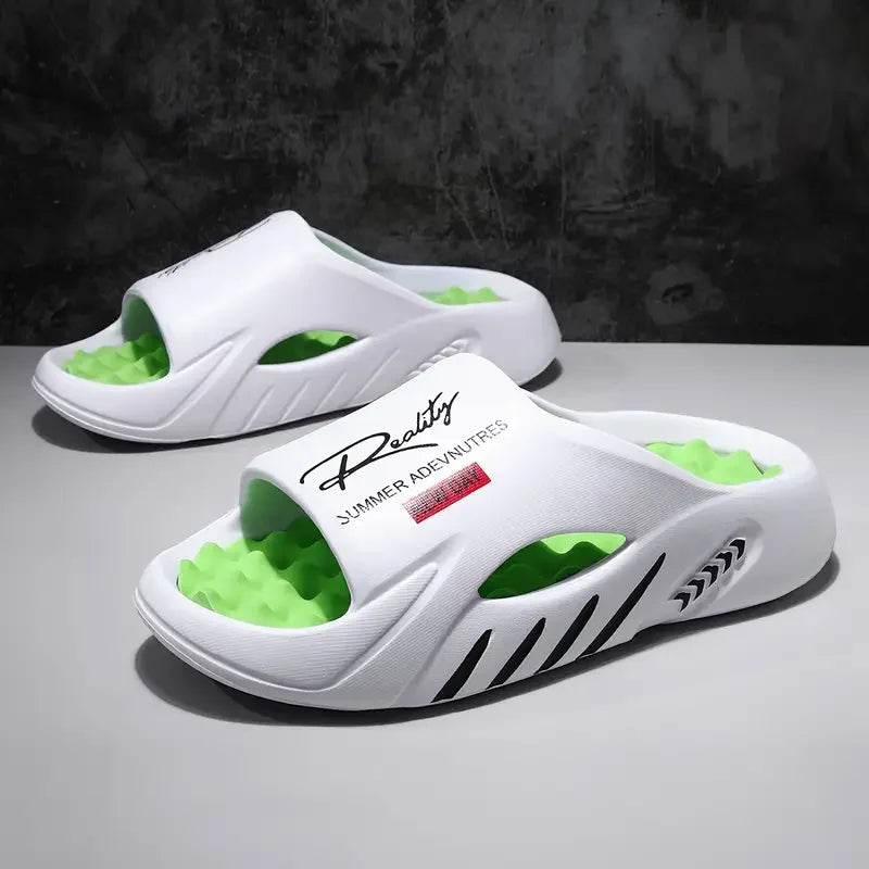 Summer men's EVA massage slippers indoor outdoor hiking beach casual shoes soft bottom comfortable slippers large size 48-49