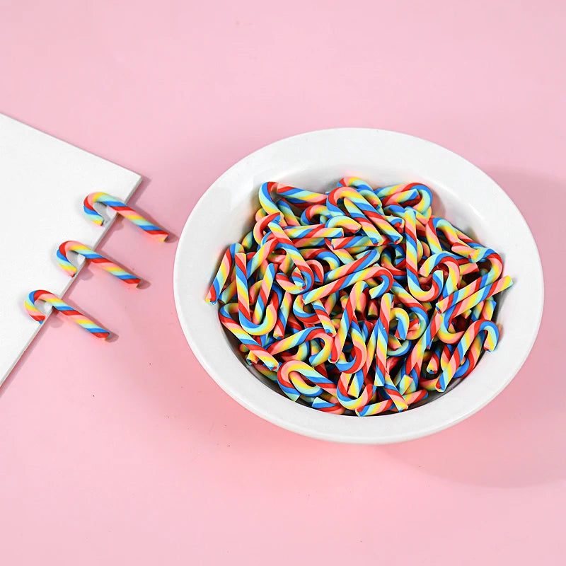 Mini Candy Cane Christmas Decorations – 10/30/50PCS Resin DIY Crafts