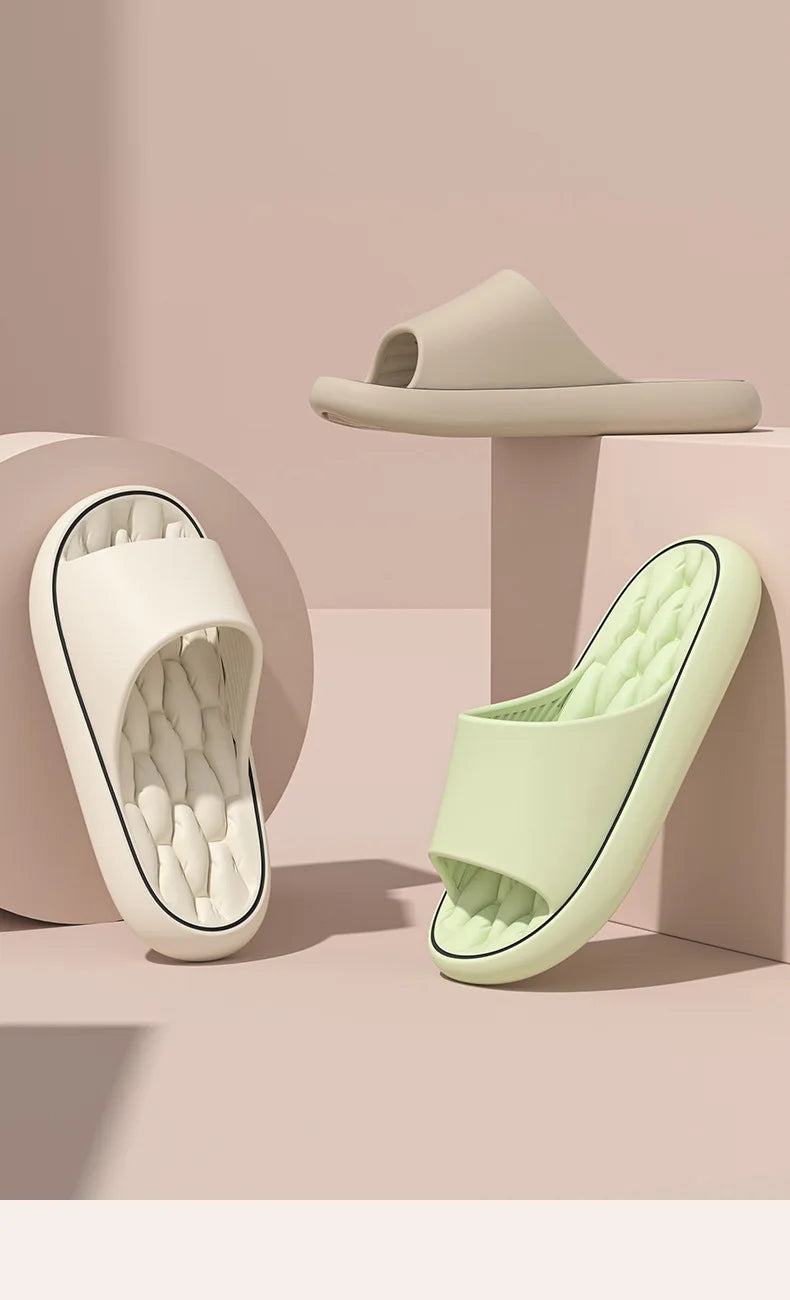 Super Light Soft Slippers Simple Fashion Slides EVA Elastic Shoes Colorful Sneakers In Door Bathroom Flip Flops