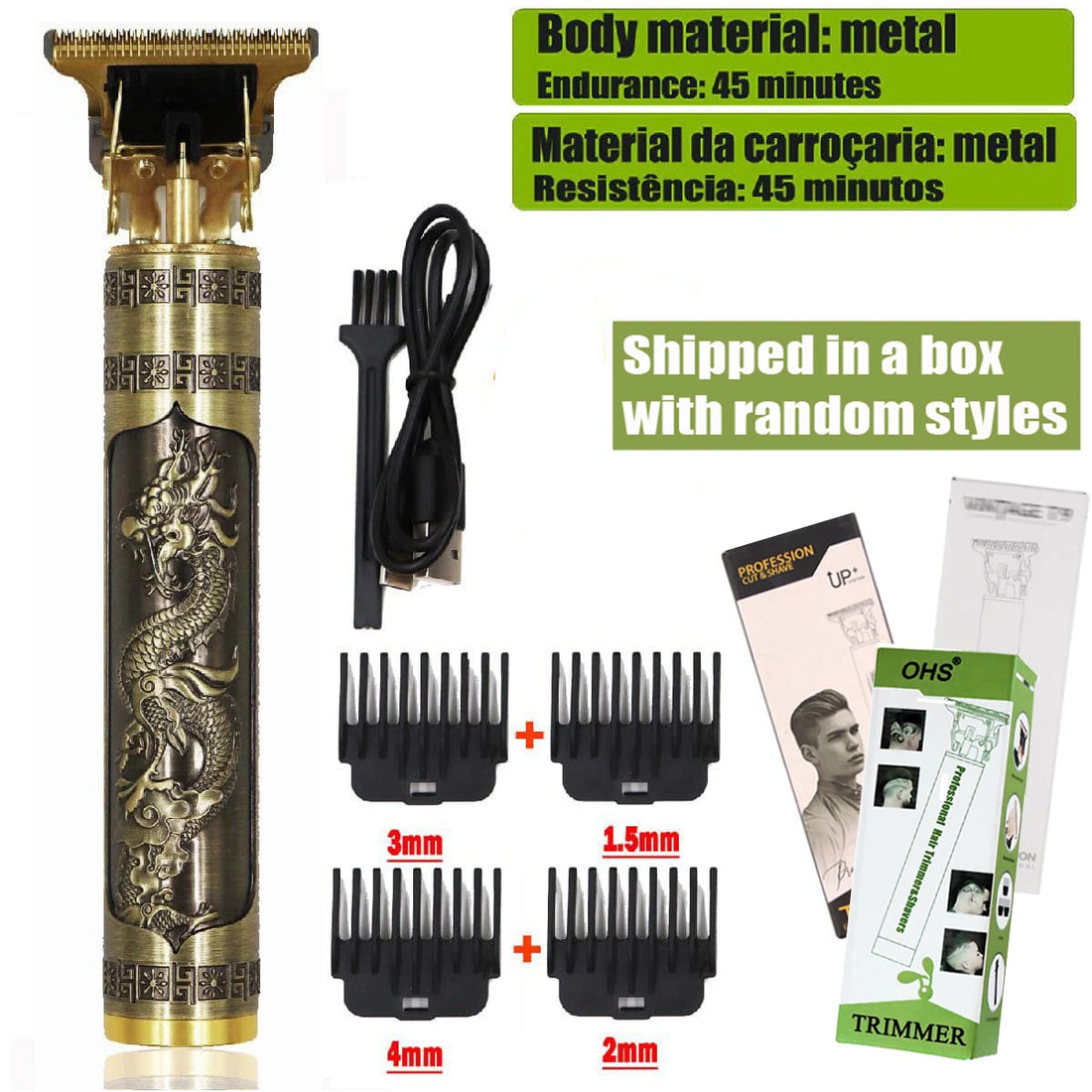 T9 Hair Clipper – 0mm Electric Beard & Body Hair Trimmer for Men