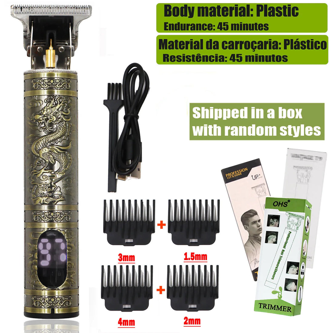 T9 Hair Clipper – 0mm Electric Beard & Body Hair Trimmer for Men