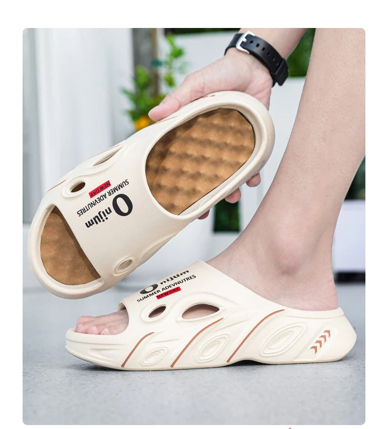 Men Summer Slippers High Quality EVA Sandals Soft Non Slip Platform Soft Slides Outdoor Beach Shoes Unisex Design Slippers
