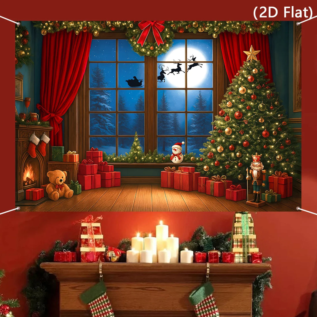 Christmas Tree Backdrop – Merry Christmas Photo Background