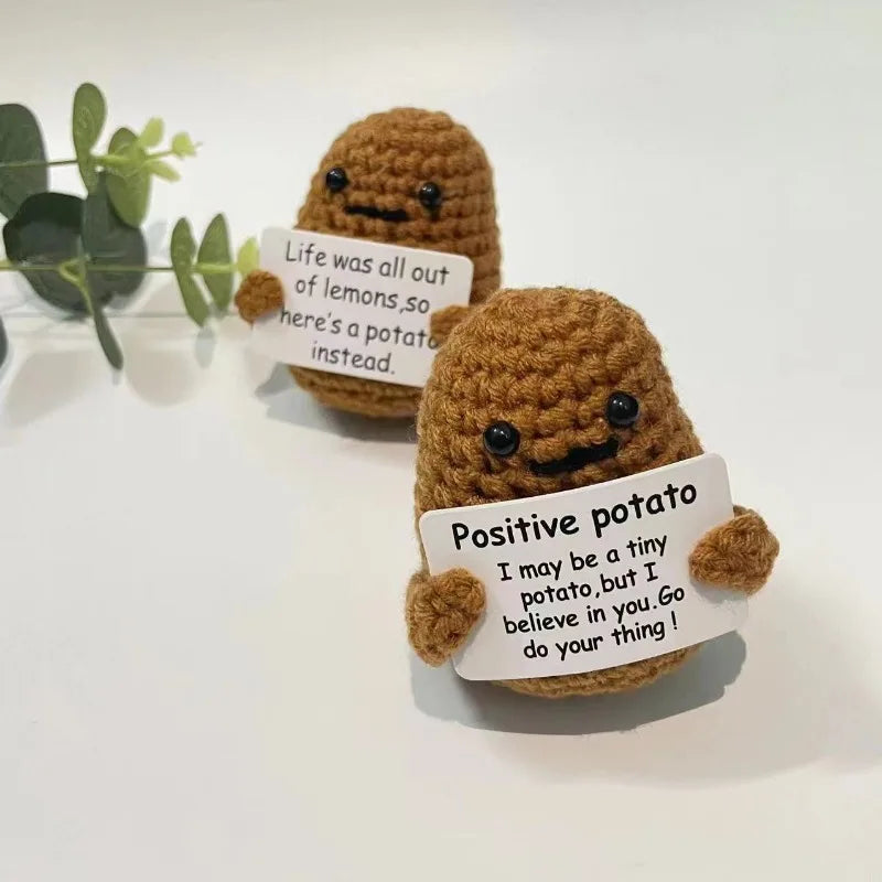 Positive Energy Potato Hug Plush – Mini Handmade Wool Doll