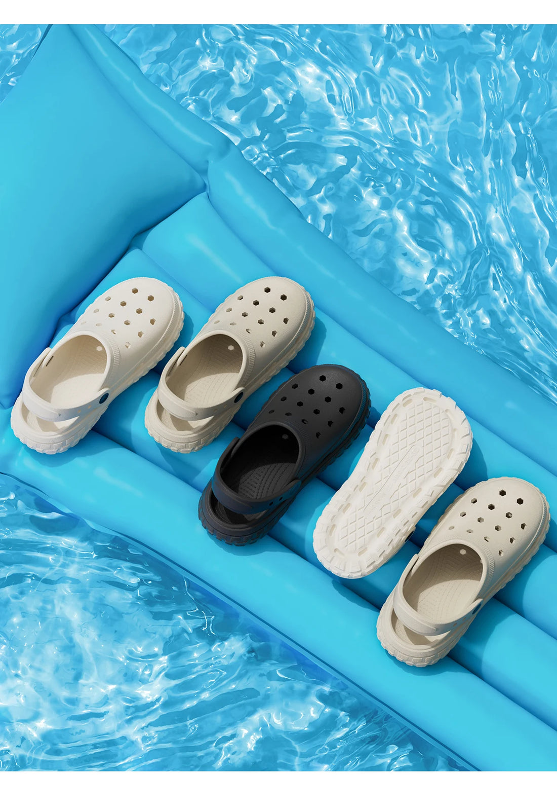 Women and Men's Hole Shoes Summer Non-Slip Outdoor Sandals Closed Toe Shit Feeling Beach Slippers Thick Bottom Soft Bottom