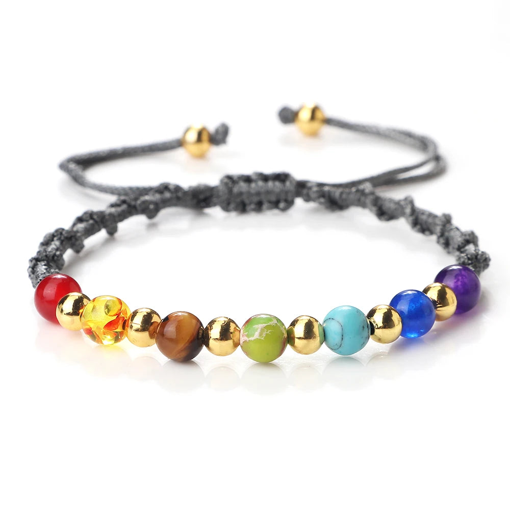 Reiki 7 Chakra Bracelet – Natural Stone Yoga Healing Jewelry