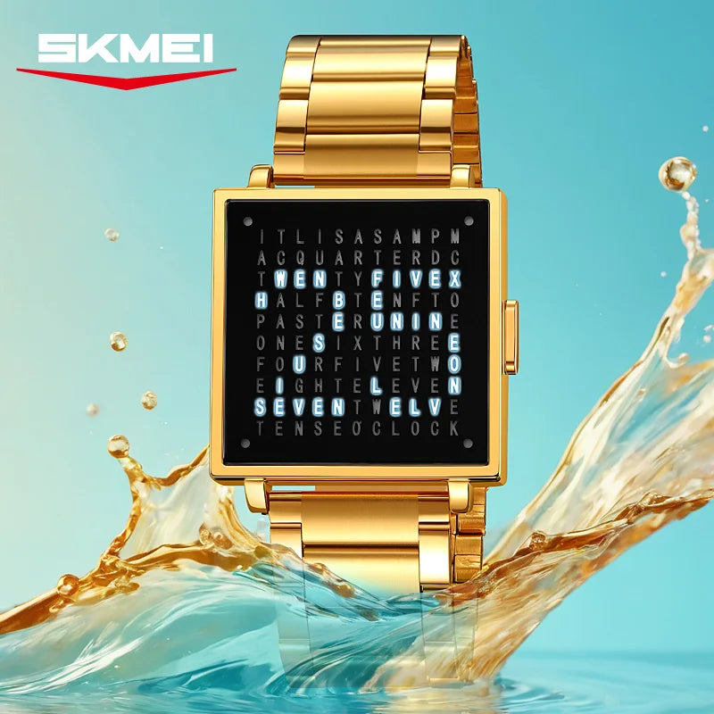 SKMEI Fashion Electronic Watch Luxury Led Light Digital Wristwatch For Man Date Display Stainless Steel Clock Waterproof 2388