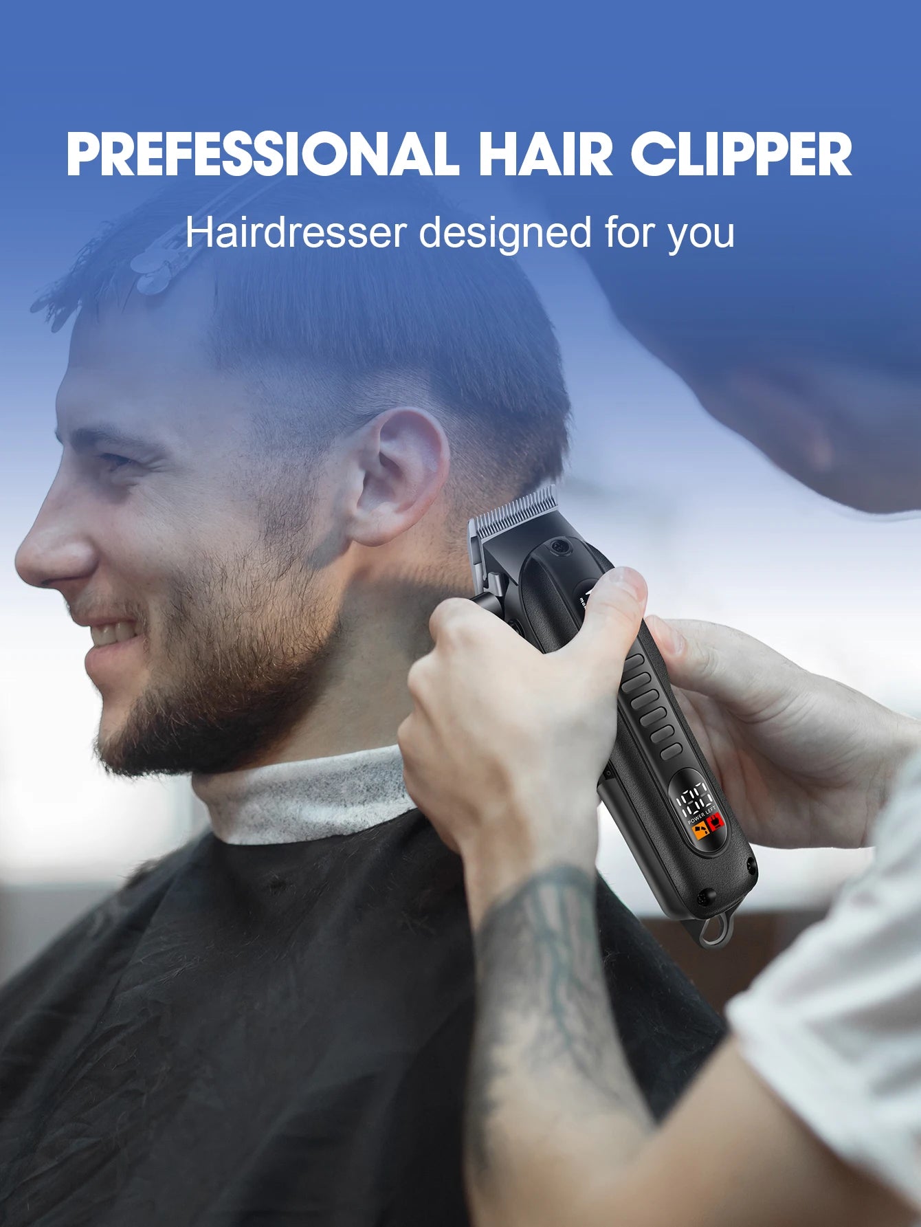 Professional Barber Electric Hair clipper LED display screen UBS charging Trimmer Powerful electric hair clipper trimmer tool