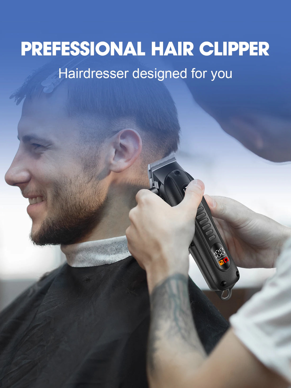 Professional Barber Electric Hair clipper LED display screen UBS charging Trimmer Powerful electric hair clipper trimmer tool
