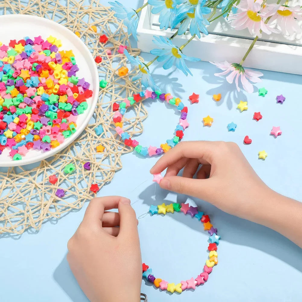 500PCS DIY Beaded Jewelry Kit – Spacer Beads Craft Set for Girls