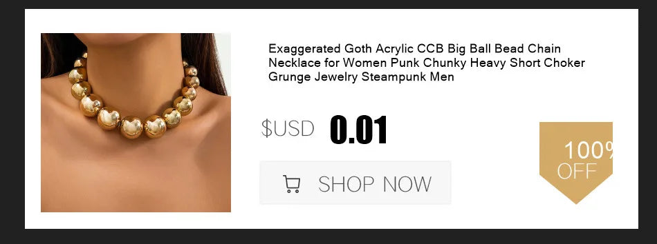 Ingemark 2PC Irregular CCB Bead Chain – Goth Cross Pendant Choker