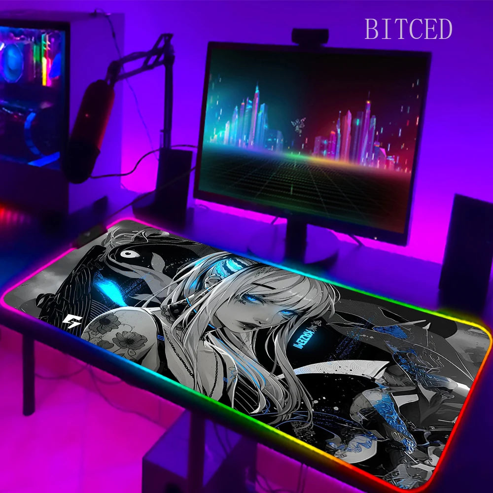 YUki Aim Gamer Keyboard Base With Backlight RGB LED Office Accessory Games Computers Diy Gaming Computer Desk Table Mouse Pad XL