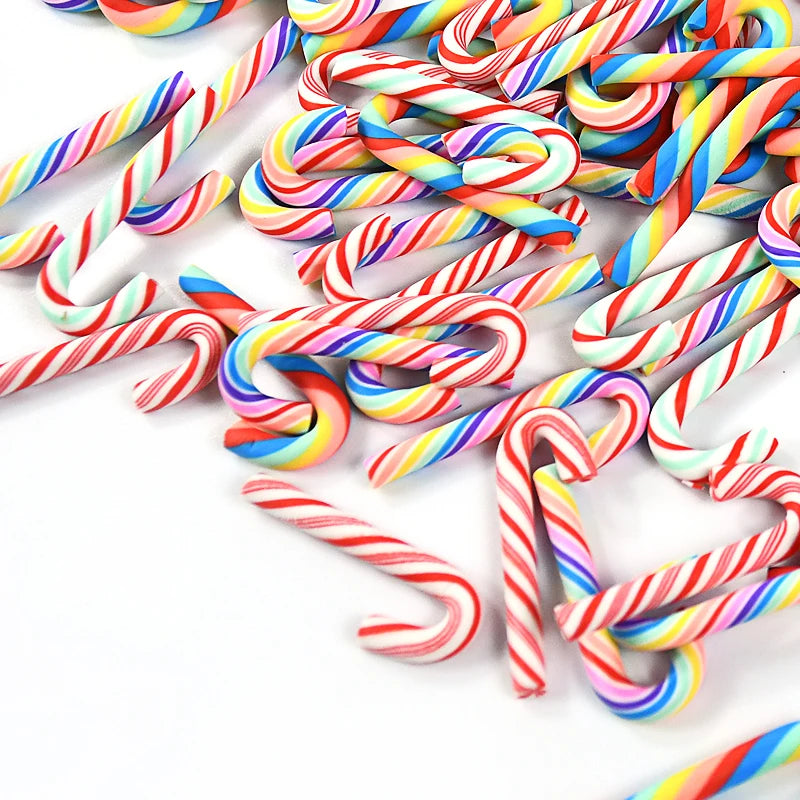 Mini Candy Cane Christmas Decorations – 10/30/50PCS Resin DIY Crafts
