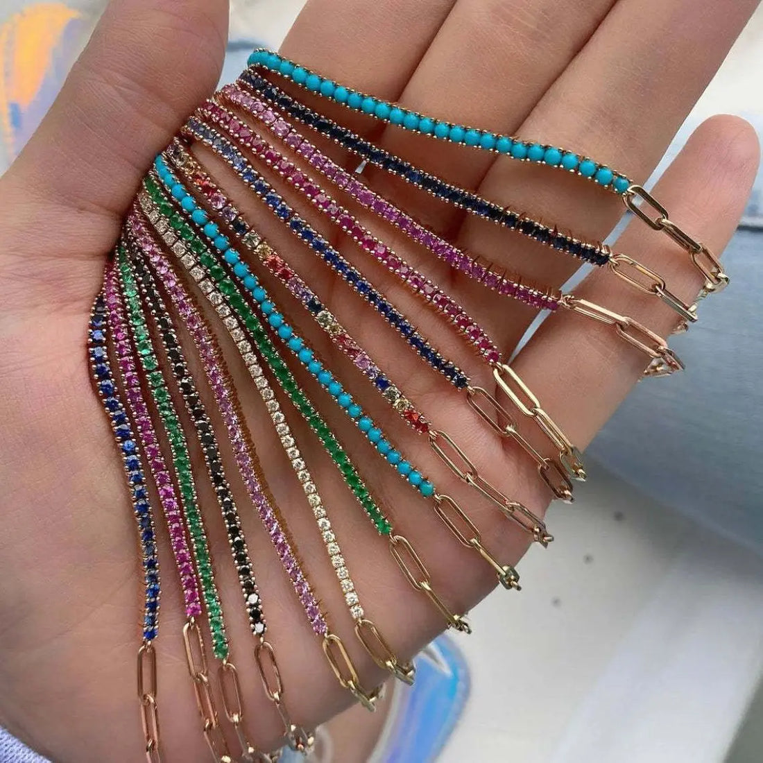 Luxury Cubic Zirconia Tennis Bracelet – Gold Chain for Women