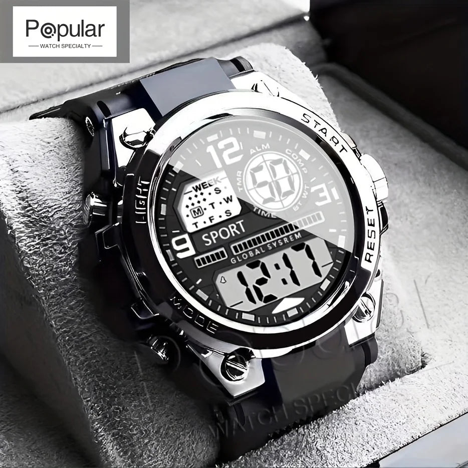 Men and Women's Electronicsa Watch Outdoor Sports  Big Dial Digital LED Alarm Digital-watch 1237 Sport Watch