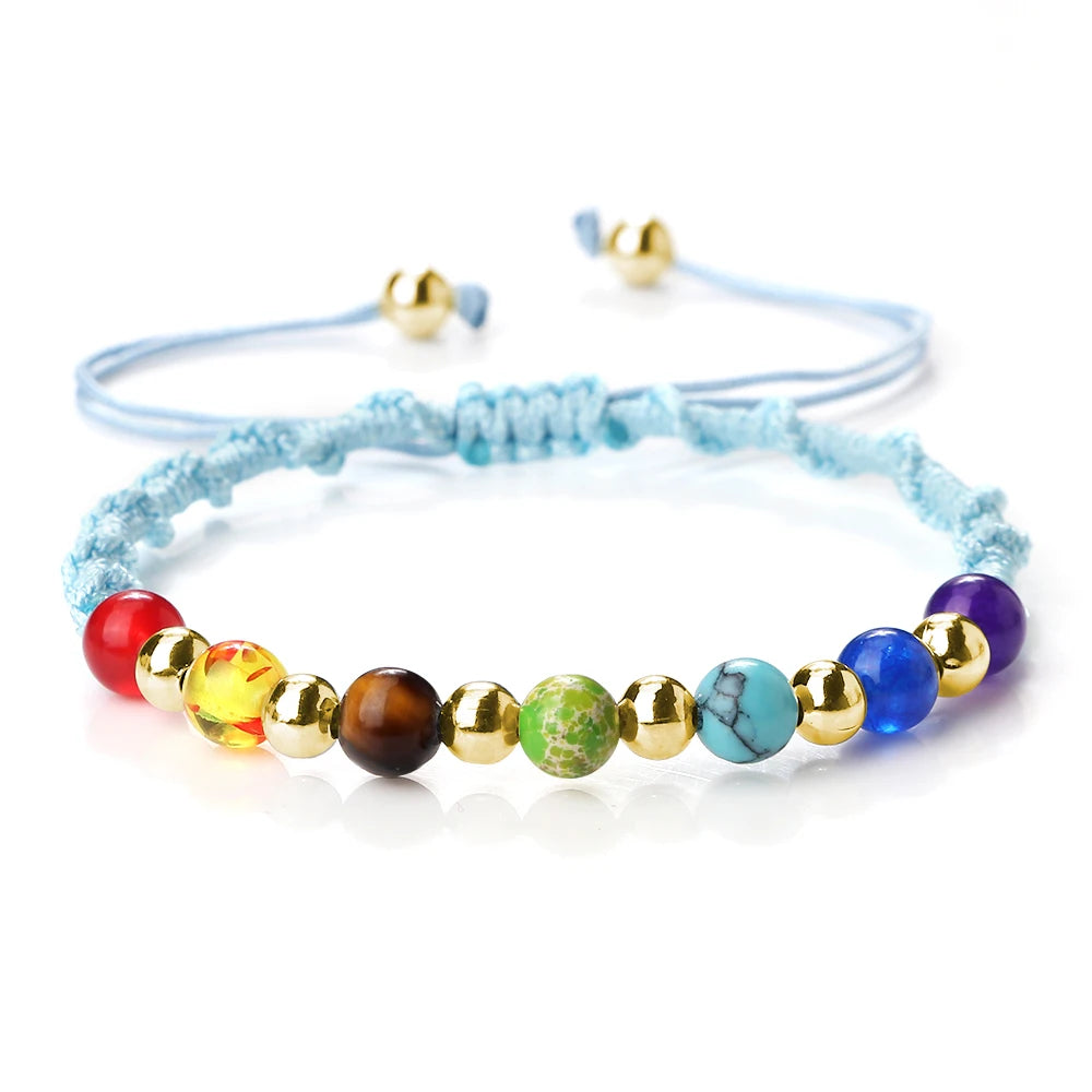 Reiki 7 Chakra Bracelet – Natural Stone Yoga Healing Jewelry