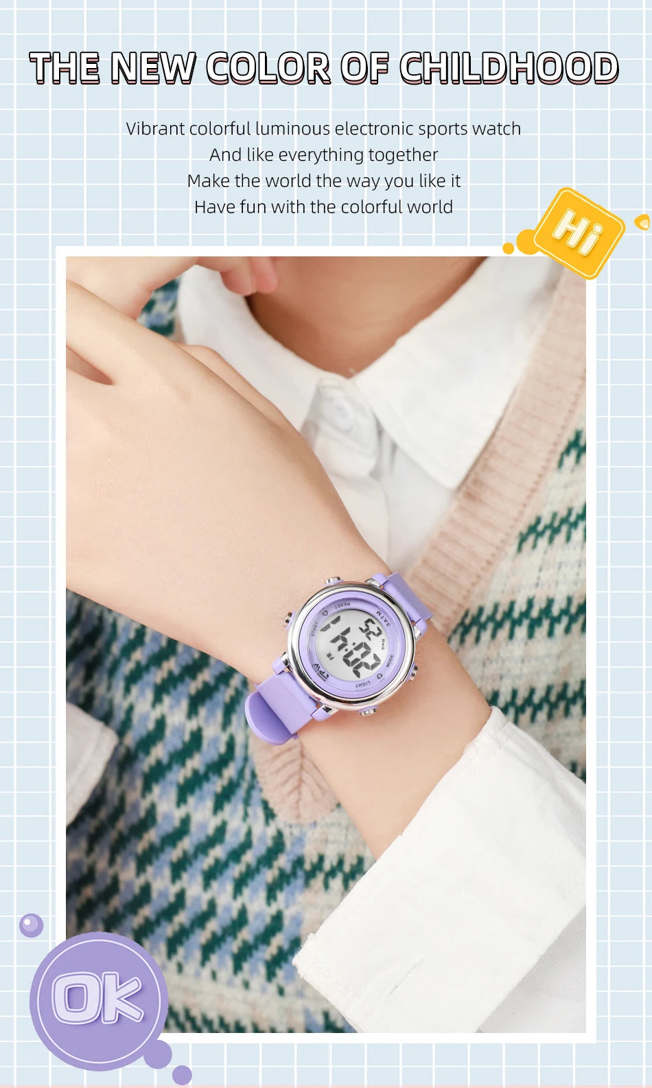 Waterproof Alarm Student Watches Boys Girls Lady Sport Watch Colorful Led Digital Wristwatches