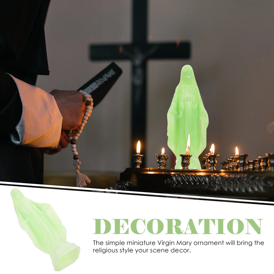 Mini Luminous Virgin Statue – Catholic Desktop & Garden Ornament