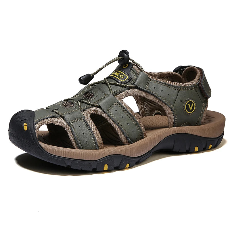 Men’s Breathable Roman Sandals – Casual Outdoor Slip-On Beach Shoes